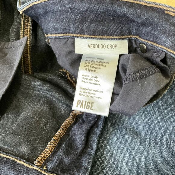 PAIGE Verdugo Crop JEANS WOMEN’S size 31 Blue Denim USA - Picture 9 of 11